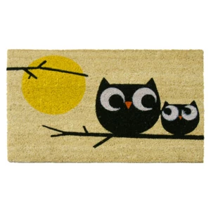 Rubber-Cal "¡Afecto! Felpudos Owl" alfombrilla de entrada de fibra de coco - Imagen 1 de 5