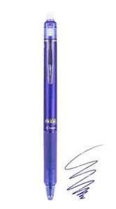 2 x Pilot FriXion Ball Clicker Erasable Pen 0.5mm Blue Made in Japan - Picture 1 of 3