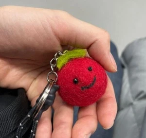 Handmade Felt Red Radish Keychain Mini Wool Plush Cute Gift Bag Charm - Picture 1 of 5