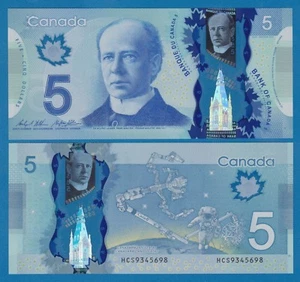 CANADA 5 Dollar P 106c 2013 (2016) UNC Polymer WILKINS & POLOZ, BC-69c 106 c - Picture 1 of 1
