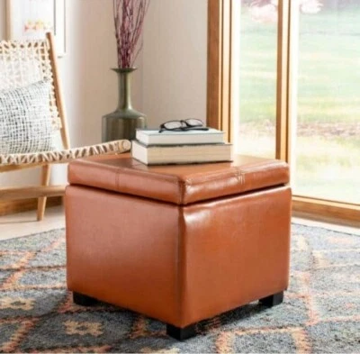 Safavieh Madison Saddle Storage Ottoman #HUD8228C - Image 1 of 4