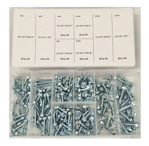 NEU 200-teiliges Blechschrauben-Sortiment Set (SAE) Sechskant-Blechschrauben - Bild 1 von 1