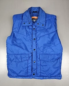 Ozark Trail Puffer Vest Mens Med. Vintage Blue Snap Nylon. - Picture 1 of 5
