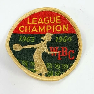 1963-1964 WIBC LEAGUE CHAMPION parche bordado de bolos para mujer 3" - Imagen 1 de 2