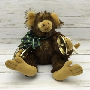 Handsome Brown Mohair Jointed Band Monkey Plush Animal - Picture 1 of 5