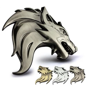 Car Badges Wolf Head Metal Animal Motorcycle Trunk Side Tailgate Emblem Sticker - Bild 1 von 13