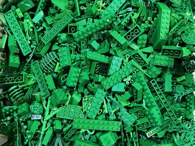 LOTE LEGO VERDE A GRANEL DE 130+ PIEZAS ALEATORIAS PIEZAS LADRILLOS PLACAS LIMPIAS Y DESINFECTADAS Foto 1 de 4