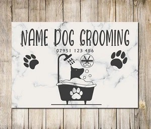 PERSONALISED Dog Groomers Sign Grooming Business Decor Custom Wall Metal Plaque - Picture 1 of 1