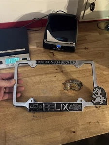 Felix Chevrolet License Plate Frame Topper Chevy Patina Auto METAL HOTROD READ - Picture 1 of 15