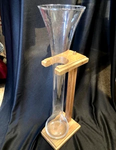 Bierglas Vintage halber Hof 18" hoch Ale Bierglas mit Holzständer - Bild 1 von 4