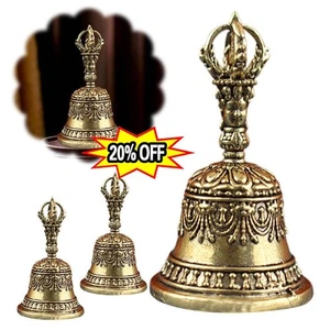 Brass Christmas Hand Bell Cele brate Rattle Bell Reception Tibetan Style Bell - Picture 1 of 10