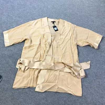 Kiki de Montparnasse Bata Mujer Mediana Champagne Seda Charmeuse Cinturón Kimono Foto 1 de 4