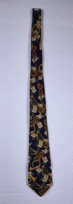 Corbata para hombre hecha a mano violín instrumentos musicales música Foto 1 de 4