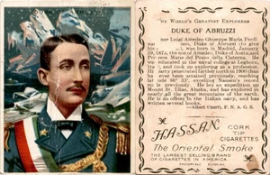 T118 Hassen Zigaretten, World's Greatest Explorers, 1910, Herzog der Abruzzen - Bild 1 von 1