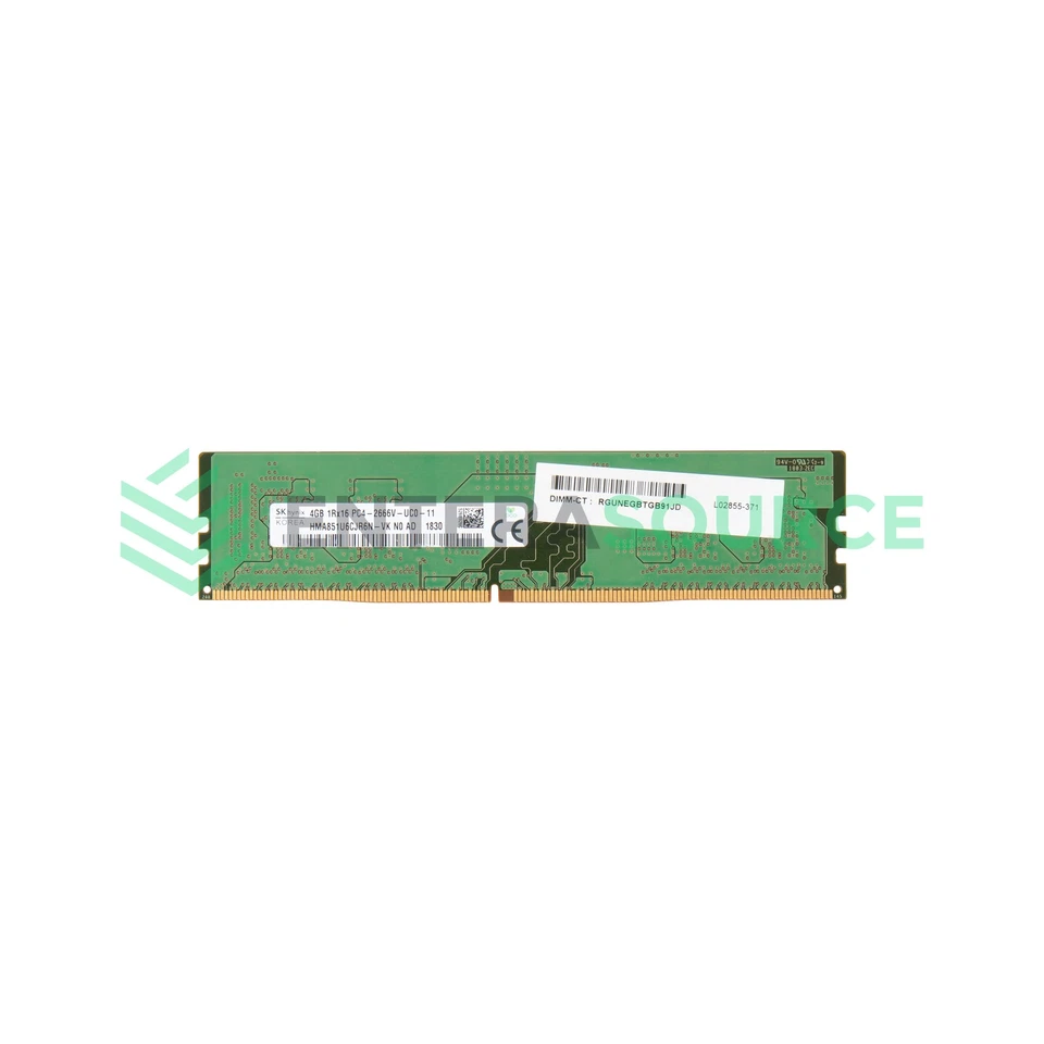 Hynix HMA851U6CJR6N-VK 4GB DDR4-2666V-U PC4-21300 1Rx16 Non-ECC UDIMM - Image 1 of 1