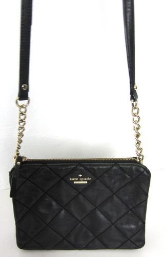 Borsa a tracolla Kate Spade trapuntata tracolla a catena in pelle nera piccola