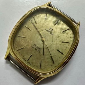 Genuine OMEGA De Ville Men's Quartz Watch 195.0017 / 395.0811 Gold Tone AS IS - Picture 1 of 10