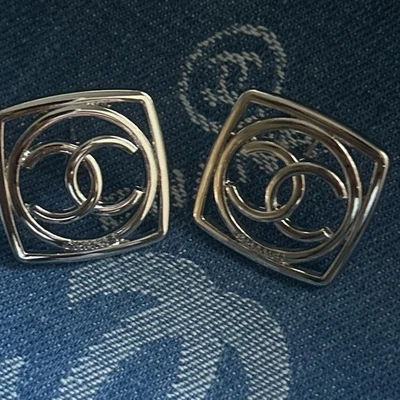 CHANEL SILVER EARRINGS - Image 1 of 2