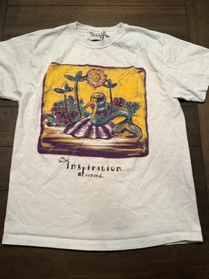 Camisa Carnaval Inspiración De Colección Para Hombres Mediana Blanca Sirena Arte Hecha en EE. UU. 90s Foto 1 de 4