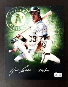 Jose Canseco Autographed 8x10 “40/40” Photo – Beckett - Oakland A’s MVP - Picture 1 of 1