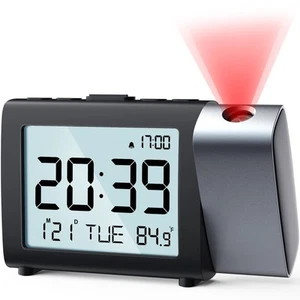Projection Alarm Clock for Bedroom: Digital LCD Clock with Temperature Date S... - Picture 1 of 8