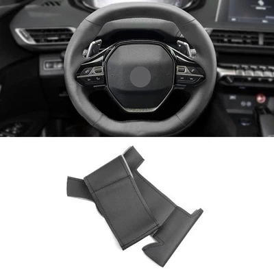 DIY Black Leather Steering Wheel Cover For Peugeot 3008 4008 2017 2018 508 2019 - Image 1 of 4
