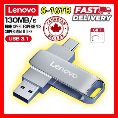 USB 3.0 Flash Drive 16TB 8TB OTG 2-in-1 Metal High Speed Memory Stick Pen Drive - Image 1 of 4