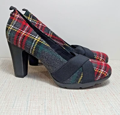 Anne Klein клетку каблуки женщин размер 7 1/2 М красный Tartan блок каблук праздник невежественный - Изображение 1 из 4