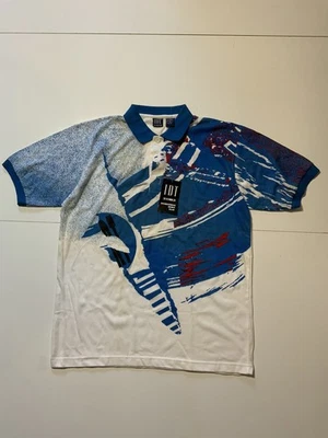 Nuevo con etiquetas Camisa Polo Tenis Geométrica Abstracta Equipo Internacional IDT De Colección M Foto 1 de 4