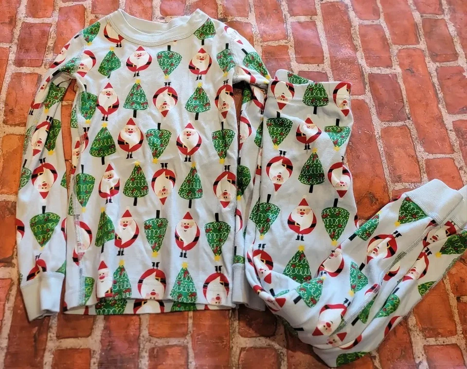 Hanna Andersson  Christmas Pjs Pajama Set 6 7 6/7 Santa - Image 1 of 1