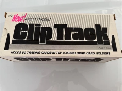 Trading Card Storage Holder Vintage Clip Track Display Free stand 50 Cards - Image 1 of 4