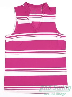 Nuevo polo para mujer Puma Cloudspun Valley a rayas sin mangas pequeño S fucsia precio de venta sugerido por el fabricante $55 Foto 1 de 3