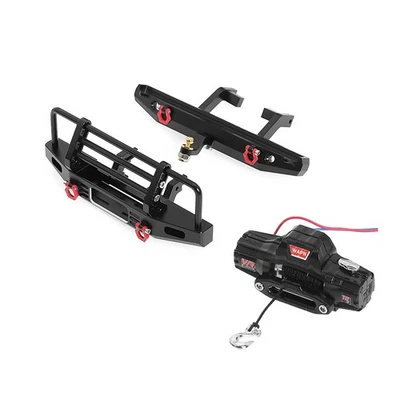 Compatible with 1/18 TRX4M Defender RC Crawler Car Metal Front/Rear Bumper/Winch - Image 1 of 4