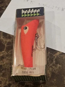 RARE Heddon Improved Hedd Plug 8800-RFL VINTAGE Lure IN OEM BOX **** ORANGE **** - Picture 1 of 5