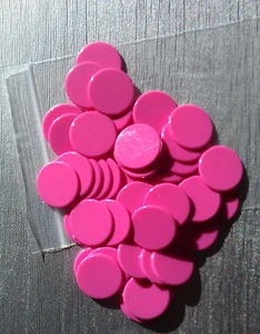 Contadores Plástico (Pack Nuevo de 50 x 22mm Rosa) - Imagen 1 de 1