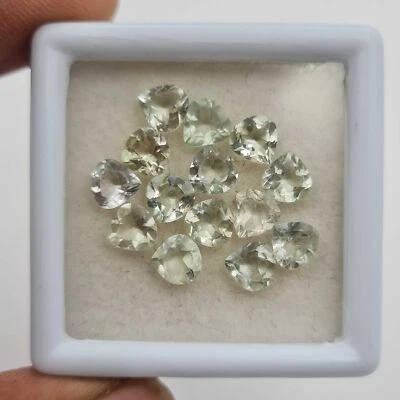 Natural Green Beryl Heart Cut Loose Gemstone Lot 14 Pcs 6 MM 8 CT - Изображение 1 из 4