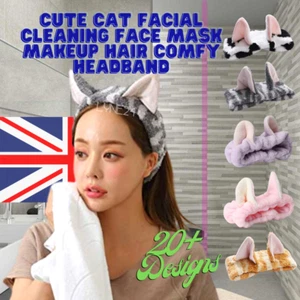 Lovely Cat Ears Hair Headband for Makeup Face Clean Spa Fluffy Hair Band | UK - Picture 1 of 19