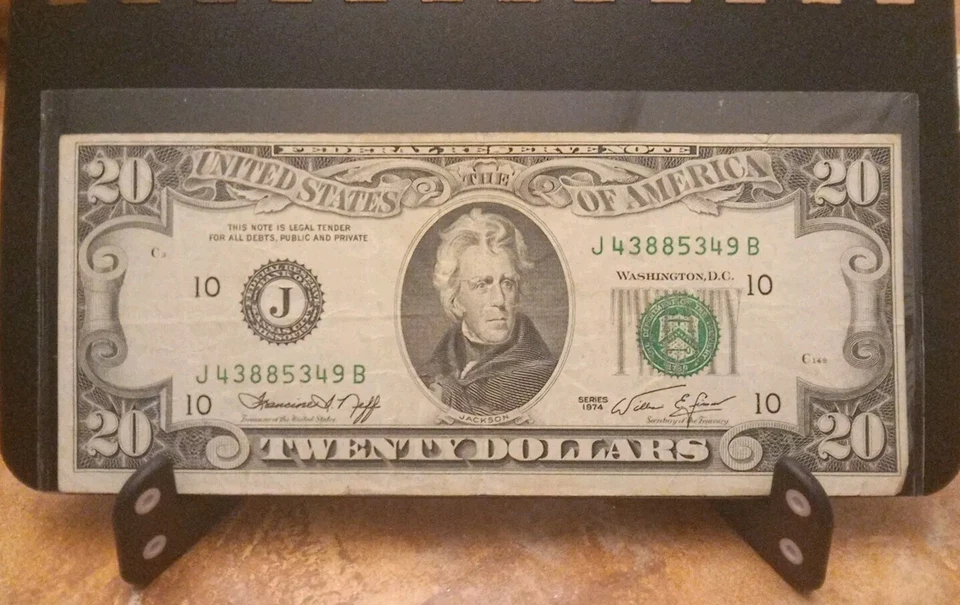 Error 1974 Series Miscut Error Jackson Twenty Dollar Bill J 43885349 B - Image 1 of 1