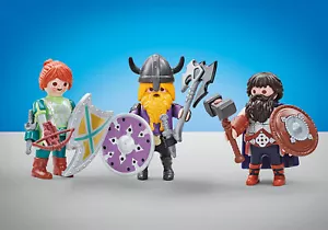 Playmobil Three Dwarf Fighters - 6588 - Factory Sealed Bag - New - Picture 1 of 3