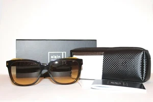 NEW ALAIN MIKLI A05027 F00111 DOT BLACK YELLOW AUTHENTIC SUNGLASSES 56-17 MM - Picture 1 of 9
