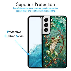 Phone cases for Samsung S25, S24, S23, S22, S21, S20, red eye frog stain glass - Picture 1 of 7