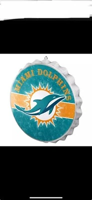 Miami Dolphins NFL Metal Wall Bottle Cap Sign 12" Forever Collectibles - Image 1 of 4