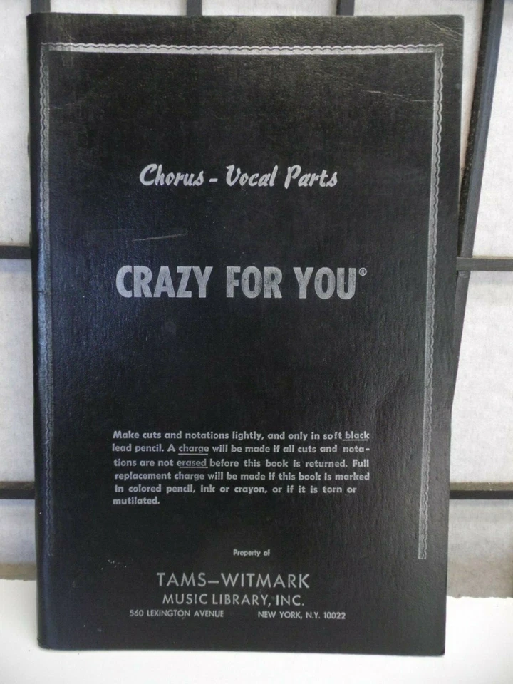 Vintage 1993 Chorus - Vocal Parts Crazy For You Musical Tams-Witmark Library - Image 1 of 4