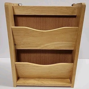 Wooden Hinged Mail Holder/Key Cabinet Magnetic Closure Wall Mount Box Hidden - Picture 1 of 13