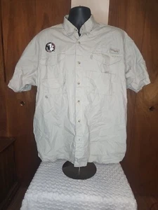 Official Columbia Men's Beige Button Up Florida State Seminoles Shirt Size XL - Picture 1 of 3