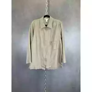 Vintage 80s/90s JPR Linen zip front shirt lightweight L - Picture 1 of 6