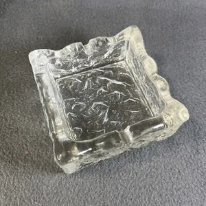 Glacier Ice Block Ashtray Vintage Whitefriar Square Textured 3.5x3.5 - Picture 1 of 13