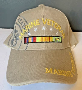 Marine Veteran Collectible Beige/Tan Shadow Polyester Adjustable Hat - Picture 1 of 3