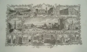 Darmstadt Souvenierblatt  Hessen Gesamtansicht echter alter Stahlstich 1850 30 - Picture 1 of 1