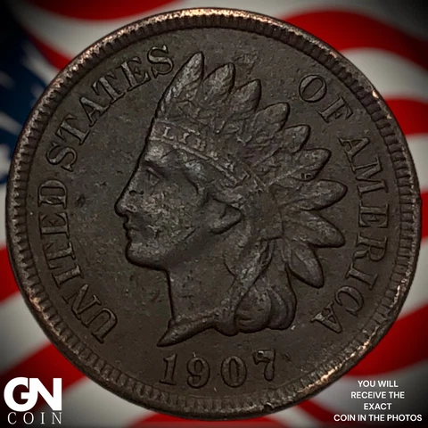 1907 Indian Head Cent Penny  Q3396 Cover